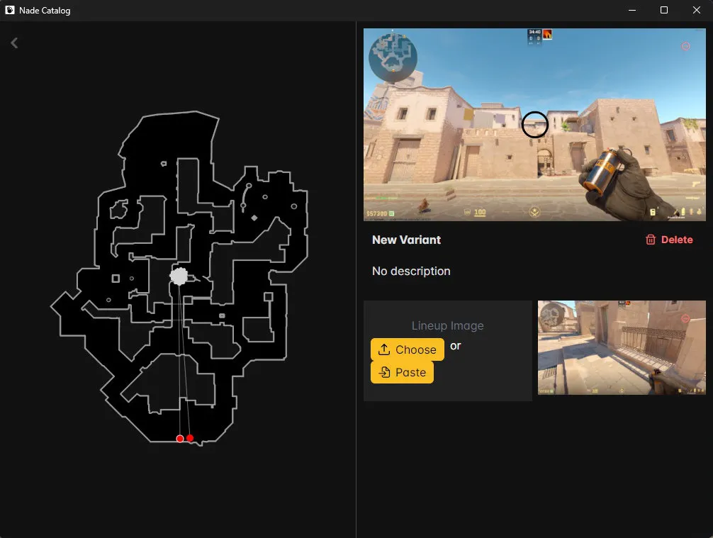 You can register multiple alignment points for each nade.